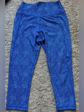 Blue and White Polka Dot Leggings